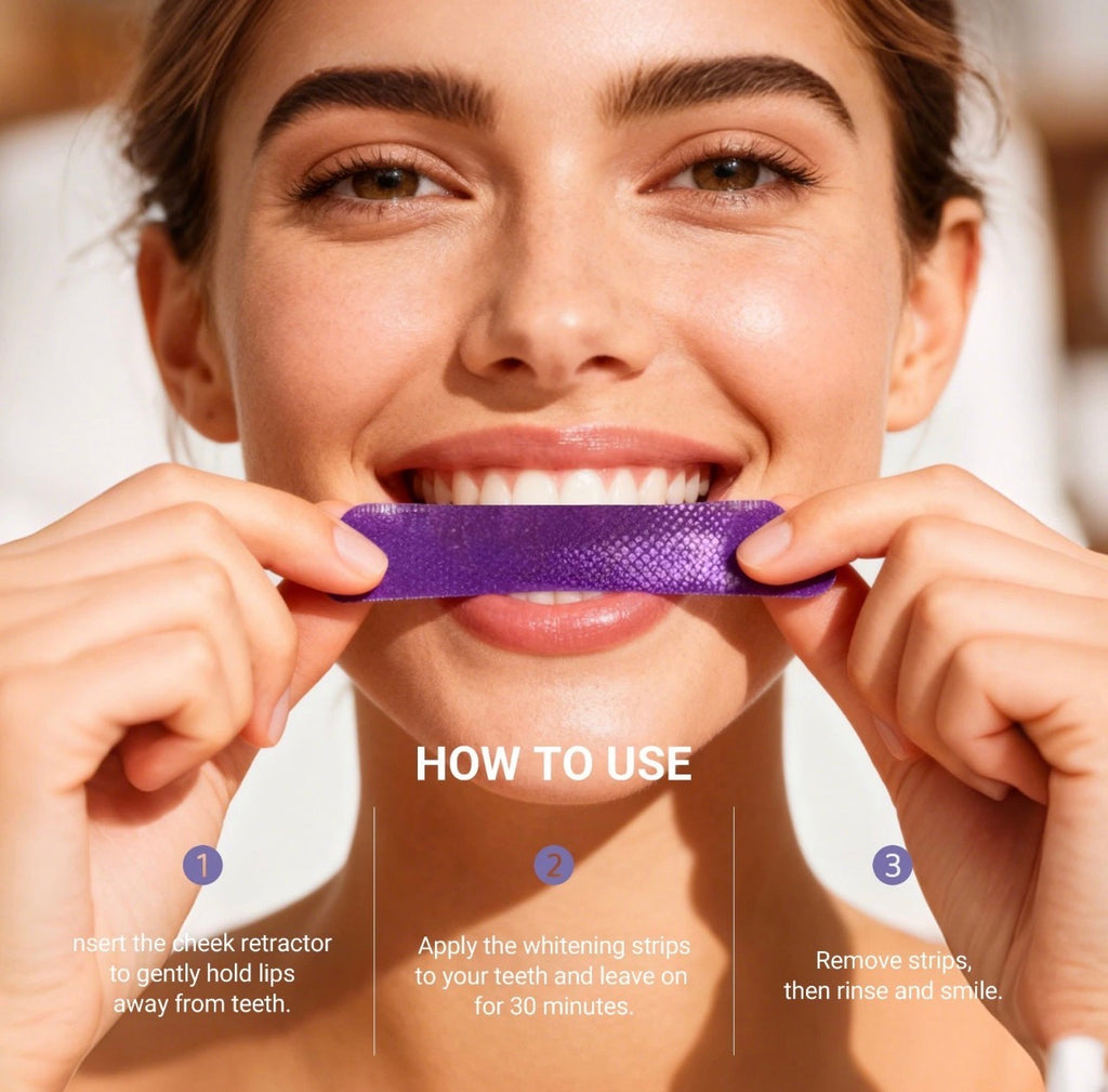 CEELIKE Purple Teeth Whitening Strips, PAP + nHAP, 42 strips (21 Treatment)
