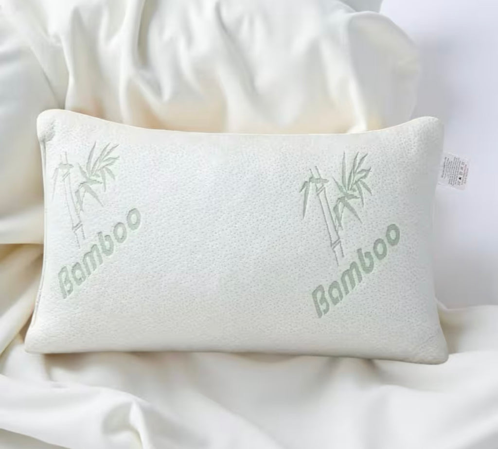 Memory Foam Bamboo Pillow Premium Firm Neck Support and Foam Orthopaedic Hypoallergenic Shredded Bed Pillow PACK OF 1 AND 2 BAMBOO PILLOW.