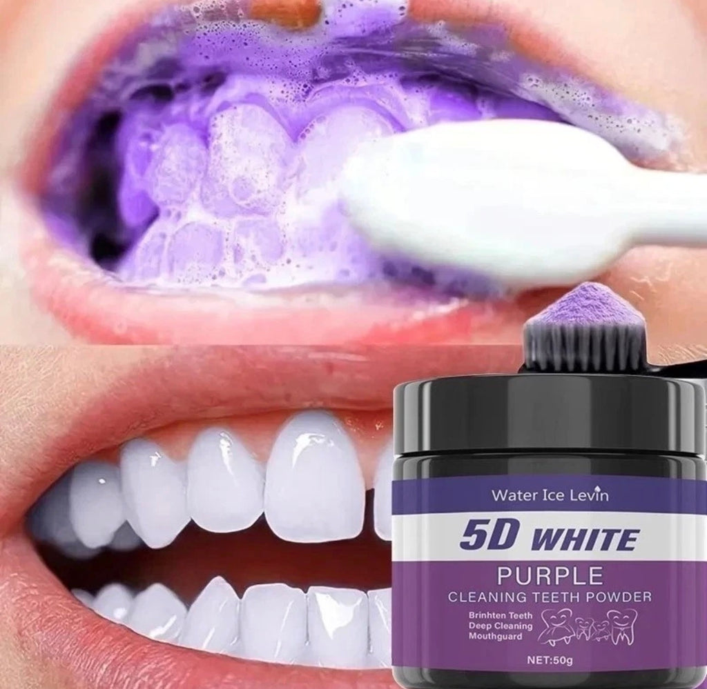 PURPLE TEETH WHITENING POWDER, 50G - DEEP CLEANSING AND Polishing POWDER