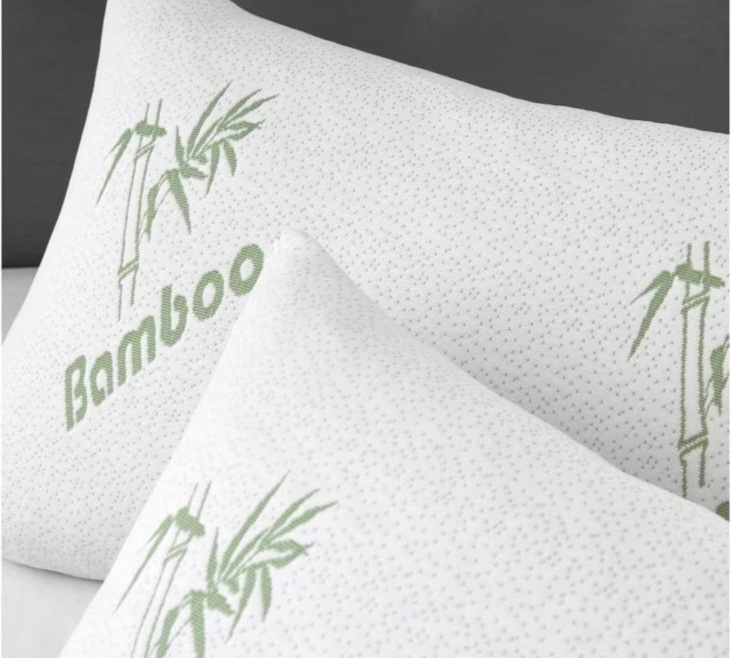 Memory Foam Bamboo Pillow Premium Firm Neck Support and Foam Orthopaedic Hypoallergenic Shredded Bed Pillow PACK OF 1 AND 2 BAMBOO PILLOW.